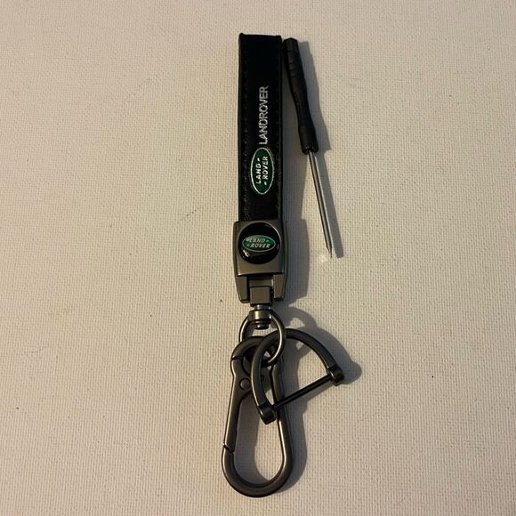 Land Rover Key Fob Keychain in Black Leather NWT - Picture 1 of 4